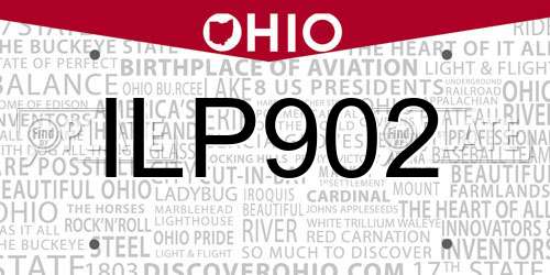 ILP902 Ohio License Plate