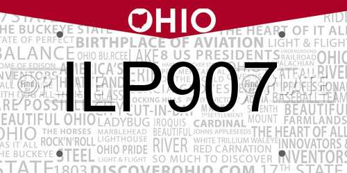 ILP907 Ohio License Plate