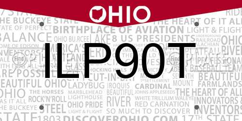 ILP90T Ohio License Plate