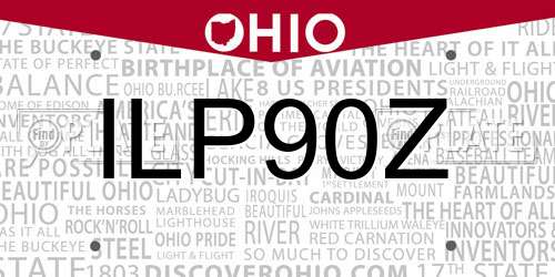 ILP90Z Ohio License Plate
