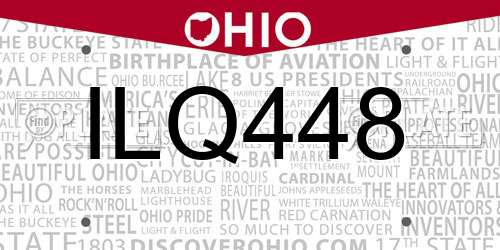 ILQ448 Ohio License Plate