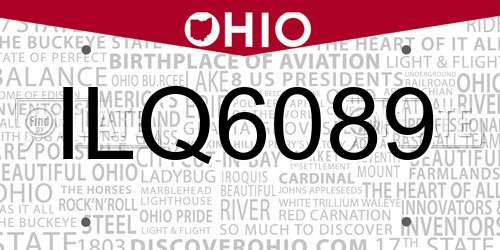 ILQ6089 Ohio License Plate