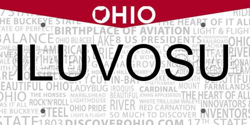 ILUVOSU Ohio License Plate