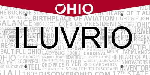ILUVRIO Ohio License Plate