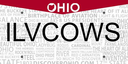 ILVCOWS Ohio License Plate