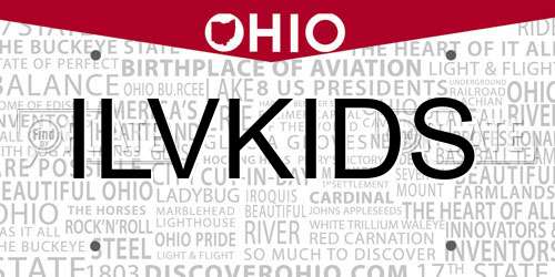 ILVKIDS Ohio License Plate