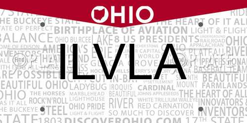 ILVLA Ohio License Plate