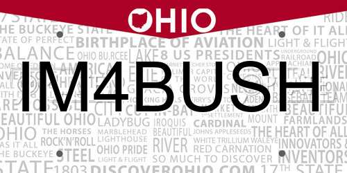 IM4BUSH Ohio License Plate