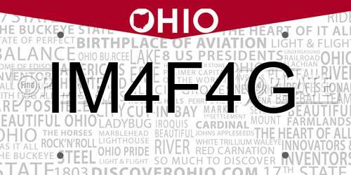 IM4F4G Ohio License Plate