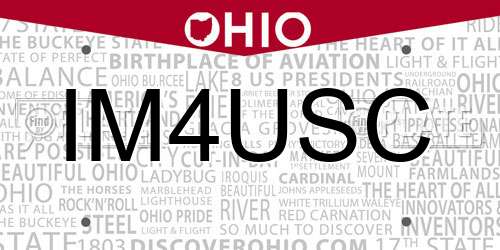 IM4USC Ohio License Plate
