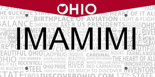 IMAMIMI Ohio License Plate