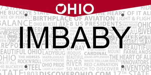 IMBABY Ohio License Plate