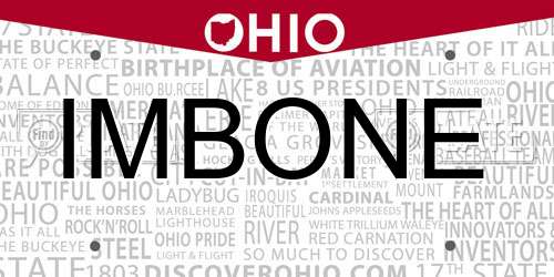 IMBONE Ohio License Plate