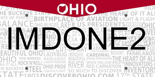IMDONE2 Ohio License Plate