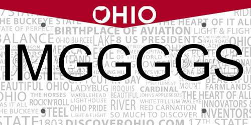IMGGGGS Ohio License Plate