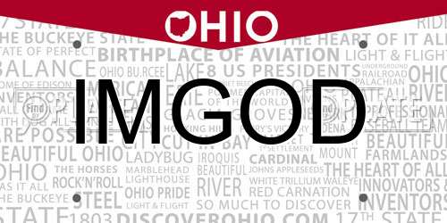 IMGOD Ohio License Plate