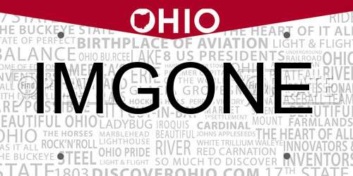 IMGONE Ohio License Plate