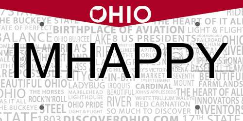 IMHAPPY Ohio License Plate