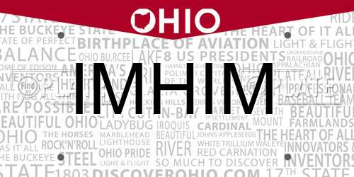 IMHIM Ohio License Plate