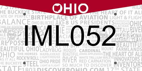 IML052 Ohio License Plate