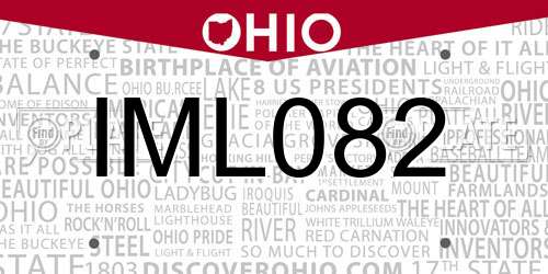 IML082 Ohio License Plate