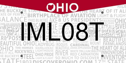 IML08T Ohio License Plate