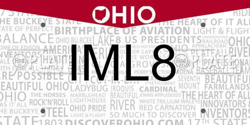 IML8 Ohio License Plate