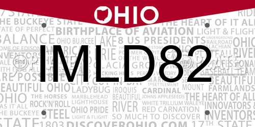 IMLD82 Ohio License Plate