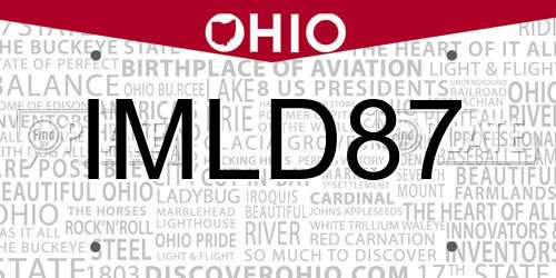 IMLD87 Ohio License Plate
