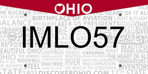 IMLO57 Ohio License Plate