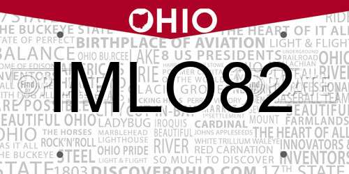 IMLO82 Ohio License Plate
