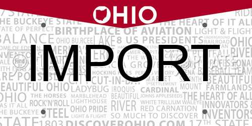 IMPORT Ohio License Plate
