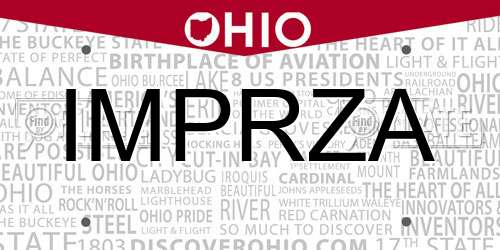 IMPRZA Ohio License Plate