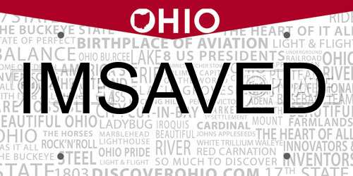 IMSAVED Ohio License Plate