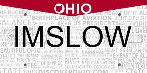 IMSLOW Ohio License Plate
