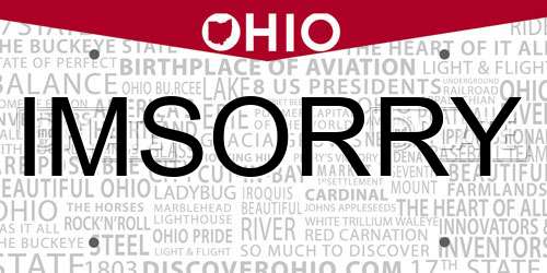 IMSORRY Ohio License Plate
