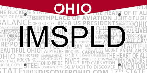 IMSPLD Ohio License Plate