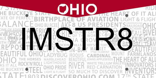 IMSTR8 Ohio License Plate