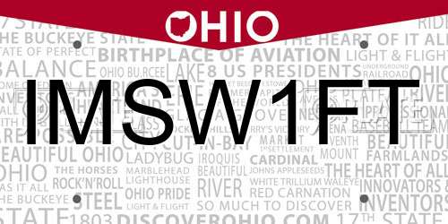 IMSW1FT Ohio License Plate