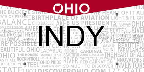 INDY Ohio License Plate