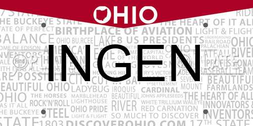 INGEN Ohio License Plate