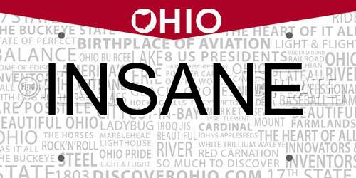 INSANE Ohio License Plate