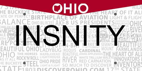 INSNITY Ohio License Plate