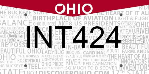 INT424 Ohio License Plate