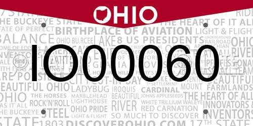 IO00060 Ohio License Plate