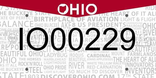 IO00229 Ohio License Plate