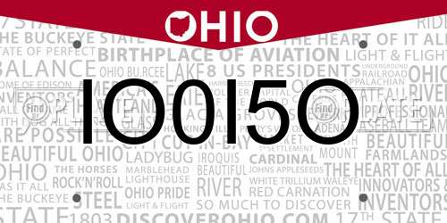 IO0I5O Ohio License Plate