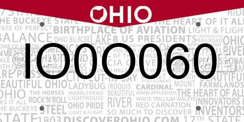 IO0O060 Ohio License Plate