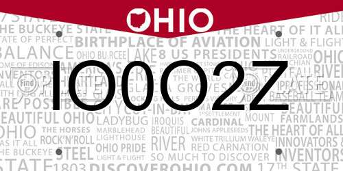 IO0O2Z Ohio License Plate