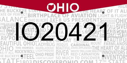 IO20421 Ohio License Plate